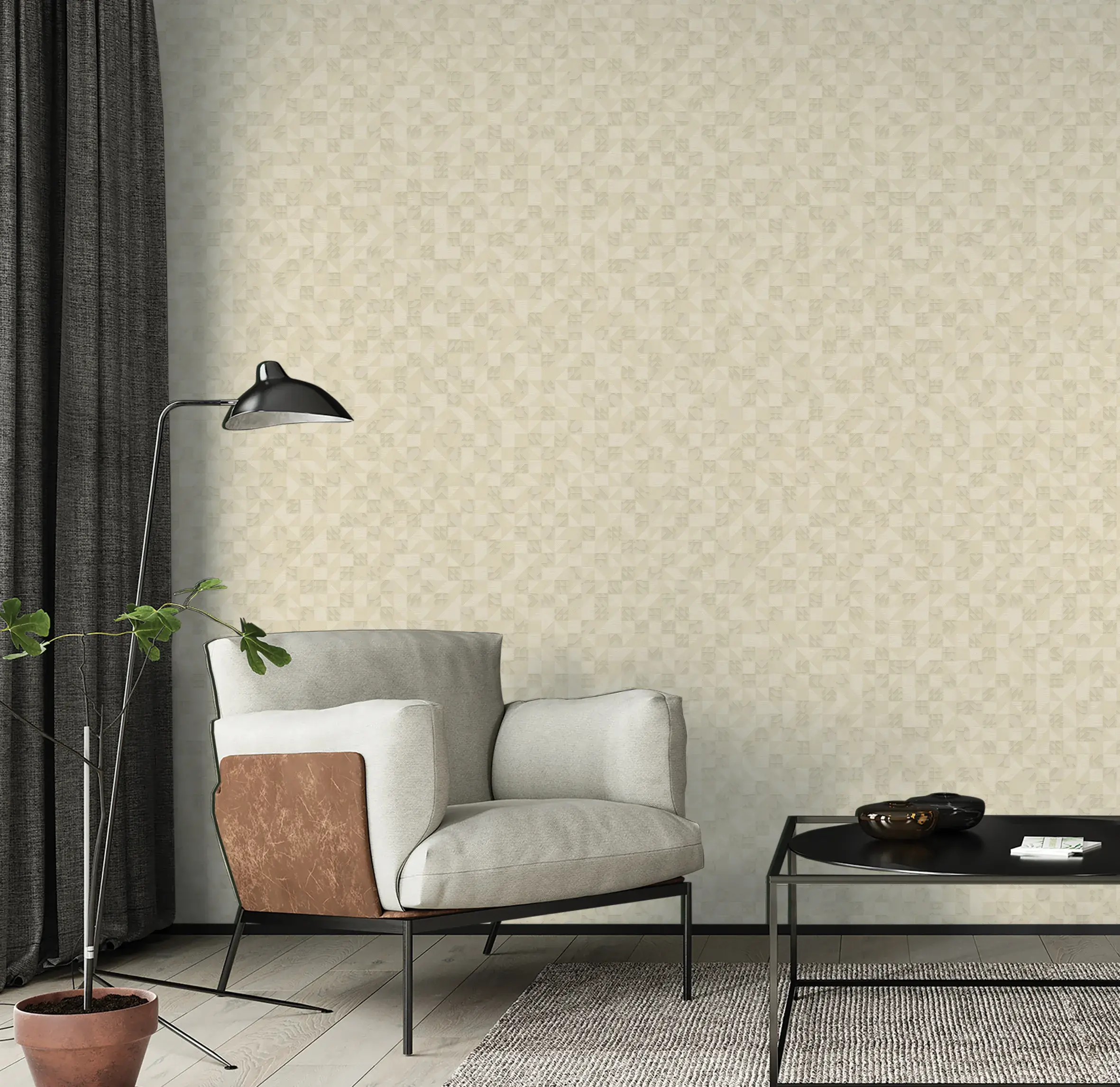 Cream Embossed Wallpaper – Understated Shimmer (24106-4)
